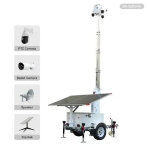 Off-grid solar surveillance tower with 7m CCTV mast for sale in Mthatha Eastern Cape