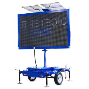 solar Variable Message Sign for roadworks in Graaff-Reinet